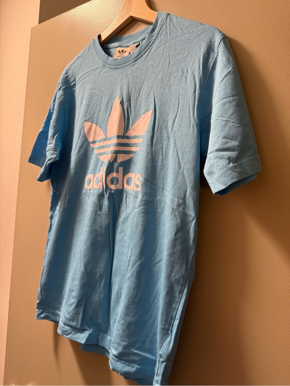 adidas Light Blue Trefoil Logo Short Sleeve Tee